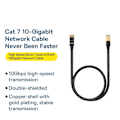 Miniatyrbilde 4 av 5: Baseus 50cm Cat7 RJ45 Nettverkskabel Svart