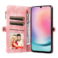 Miniatyrbild 2 av 5: Galaxy A25 5G Fodral Multifunktionell Flerkort Läder Rosa