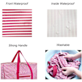 Miniatyrbild 3 av 5: Vattentät tjock stor förvaringsväska 600D Oxford Organizer Resväska för filtar, täcke, kuddar, kläder, flytt, hem (Rosa, Medium) Medium