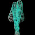 Miniatyrbild 1 av 5: Lysande Självlysande Nätstrumpor Glow In The Dark Nätstrumpa Cyan ONESIZE