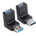 Pikkukuva 1 / 5: Usb 3.0 90 asteen uros-naaras pystysuora yhdistetty ylös ja alas kulmakytkimen sovitin