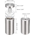 Miniatyrbillede 2 af 5: 8 stk. 3/4 Dia X 2-1/2\"(19x60mm) afstandsskruer vægmonterede skilt holdere akryl glas negle