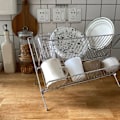 Miniatyrbilde 2 av 5: Sammenleggbart oppvaskstativ i X-form, 2 etasjer, for oppvask av tallerkener og skåler, for kjøkkenbenker