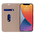 Miniatyrbild 4 av 5: iPhone 13 Pro - Silkeslent Läder Flip Fodral - Roséguld