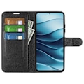Miniatyrbillede 2 af 5: Xiaomi Redmi Note 14 5G Etui Litchi Læder Sort