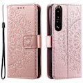 Miniatyrbillede 1 af 5: Sony Xperia 1 V Etui Mandala Læder Rosaguld