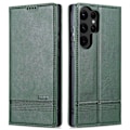 Miniatyrbillede 1 af 5: AZNS Samsung Galaxy S23 Ultra Flip Læder Etui Grøn