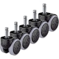 Miniatyrbilde 1 av 4: 5 stk Gummihjul Kontorstol Svingbare Hjul, 50mm