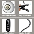 Miniatyrbillede 2 af 5: Reptillampe Skildpaddelampe Skildpadde Varmelampe Med Timer 360° Rotation UVB Lys Til Skildpadder Blinde Slanger Etc.
