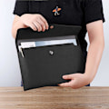 Miniatyrbilde 5 av 5: (Svart) Premium Faux Leather File Folder - Organiser og beskytt dokumenter/sertifikater, ideell for arkivering av produkter