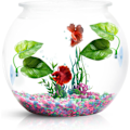 Miniatyrbillede 2 af 5: Betta Fisk Bladpude - Forbedr Bettas helbred ved at simulere naturligt habitat (Dobbeltbladsdesign, en stor og en lille)