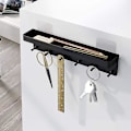 Miniatyrbillede 2 af 5: Nøgleholder / Nøgletavle Sort / Nøglehylde / Nøgleorganisator / Krogstrimmel Med Hylde, 6 Kroge Gave