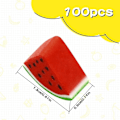 Miniatyrbillede 2 af 5: 100 stk. mini viskelæder, søde dyr frugtform blyant lille gummi viskelæder studerende brevpapir til festgaver, klasseværelsesbelønninger (frugter og dyr)