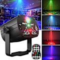 Miniatyrbillede 1 af 5: DJ Disco Scenelys til fester, lydaktiveret laserlys RGB Flash Strobe-projektor med fjernbetjening til jule- og halloweendekorationer
