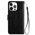 Miniatyrbillede 5 af 5: iPhone 13 Pro Etui Crazy Horse Læder Sort Sort