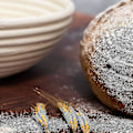 Miniatyrbilde 2 av 5: Brødhevingskurvsett, surdeigsbrødbakingsutstyr, surdeigsbrødkurv for surdeig, brødbakeutstyr, bakeverktøy og -utstyr - Rou