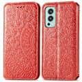 Miniatyrbillede 1 af 5: OnePlus Nord 2 5G - Mandala Trykt Læder Etui - Rød