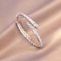 Miniatyrbild 5 av 5: Manschettarmband med orm för kvinnor - Trendigt silverfärgat ormarmband med kubisk zirkonia, smyckespresent för jubileumsfest