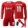 Miniatyrbillede 1 af 2: Liverpool Barn Hjemmebanesæt 2024-2025 Efterår & Vinter Nr. 11 Strømper + Beskyttelse L M.SALAH Nr. 66 strømper + Beskyttelse L