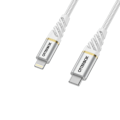 Miniatyrbild 1 av 5: OtterBox Premium 1 m USB-C till Lightning-kabel, nylonflätad, vit