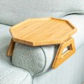 Miniatyrbild 1 av 5: Bambu soffbordsbricka för armstöd, Clip On bricka soffbord för soffor. Soffarmsbricka