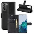 Pikkukuva 1 / 5: Samsung Galaxy S21 Plus - Litsi Nahkakotelo - Musta Black Svart