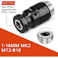 Miniatyrbillede 3 af 5: Ultra præcision selvspændende 1-16 mm nøglefri drejebænksborepatron Mt2 -b18 aksel Mk2 drejebænk