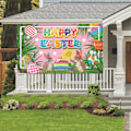 Miniatyrbillede 3 af 4: Happy Easter Party Baggrunde Ikke-reflekterende og Lys-tæt Klud til Påske Sæson Dekoration