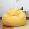 Miniatyrbild 1 av 4: Extra Stor Sittsäck Stolar Soffa Överdrag Lazy Lounger För Vuxna Barn Inomhus Gul 100 * 120cm