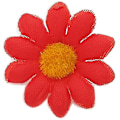 Miniatyrbilde 3 av 4: Kunstige tusenfryd blomsterhoder 100 stk falske gerberablader rød for DIY krans