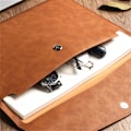 Miniatyrbilde 4 av 5: (Brun) Dokumentfilmappe, Vanntett Tynn PU Lær A4 Konvoluttmappe Ekspanderende Filorganisator Portefølje Padfolio
