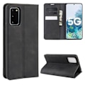 Pikkukuva 1 / 5: Samsung Galaxy S20 FE - Silkkisen pehmeä nahkakotelo - Musta Black Musta