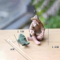 Miniatyrbilde 4 av 5: Fisker gammel mann harpiksfigur statue hage ornament mikro-landskap hagehåndverk Hfmqv
