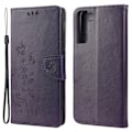 Miniatyrbillede 1 af 5: Samsung Galaxy S22 Plus Etui Sommerfugl Læder Lilla