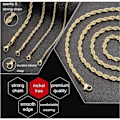 Miniatyrbillede 4 af 5: 18k ægte guldbelagt rebkæde 2,5 mm rustfrit stål Twist Chain halskæde til mænd kvinder 24 tommer
