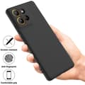 Miniatyrbild 2 av 7: Motorola Moto G86 5G Solid Color Case - Drop-Protective Full-Coverage Silicone Case Svart