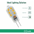 Pikkukuva 4 / 5: G4 LED-lamppu 12V, 1W vastaa 10W halogeenilamppua, välkkymätön 200LM, lämmin valkoinen 3000K, 360° valokeila, ei himmennettävä, 10 kpl (YSJ)