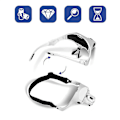 Miniatyrbild 3 av 5: Led-upplyst handsfree-huvudförstoringsglasögon, (1,0x-3,5x) 5 utbytbara linser förstoringsglas