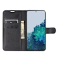 Pikkukuva 4 / 5: Samsung Galaxy S21 Plus - Litsi Nahkakotelo - Musta Black Svart