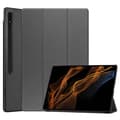 Samsung Galaxy Tab S10 Ultra / S9 Ultra Leather Case with 3-Fold Design Grå
