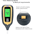 Miniatyrbillede 4 af 5: Morthan 4-i-1 jordtester, jordtester, fugtighed, lys, temperatursensor, Ph-syreindikator, til