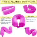 Pikkukuva 2 / 5: Twist Memory Foam -matkatyyny niskalle, leualla, olkapäälle, alaselälle ja jalkatuki aikuisille (vaaleanpunainen)