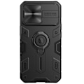 Pikkukuva 2 / 5: iPhone 13 Pro - NILLKIN CamShield Armor Hybrid Ring -kuori - Musta