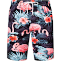 Pikkukuva 3 / 5: Havaijilainen miesten paita ja shortsit, normaali istuvuus, lyhythihainen, rento, muoti Flamingo-paitasetti L