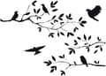 Black, 60 x 30 cm Removable Vinyl Wall Decals for Kids Room Decor, Tree Branch Design