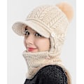 Miniatyrbilde 2 av 4: Kvinners Enkeltstykke Slouchy Fleece Lue Hodeplagg Skjerf Maske Varm Vinter Strikket Lue