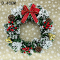Miniatyrbild 2 av 5: Christmas Wreath for Front Door 15.7 Inch Artificial Winter Hanging Wreath for Front Door/Window with Pine Cones, Bell, Berries and Bow