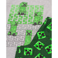 Miniatyrbillede 4 af 5: Minecraft Pyjamas til børn/barn, kort model, 7-8 år, grøn/grå Green/Grey 7-8 Years Black