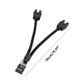 Miniatyrbillede 3 af 5: Bundkort USB 2.0 9-Pin Header 1 til 2 Forlængerhub Splitter Adapter Konverter Ft