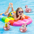 Miniatyrbillede 4 af 5: 12 stk. oppustelige drikkeholdere Flamingo drikke flydere Genanvendelig oppustelig sød dyre drikkeholder Pool drikkeholder til sommerens svømmefest